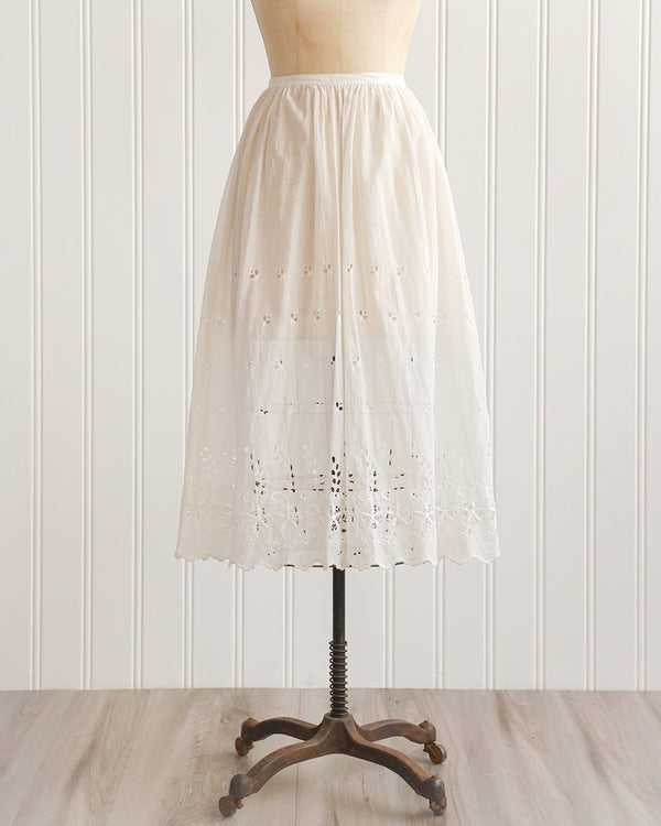 Antique White Cotton Petticoat Skirt / Adored Vintage / Morning Flutters Skirt